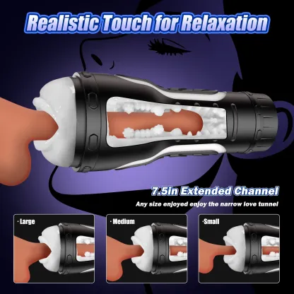 Split-Type Open-Close Vibarting Male Masturbator Dual Engines