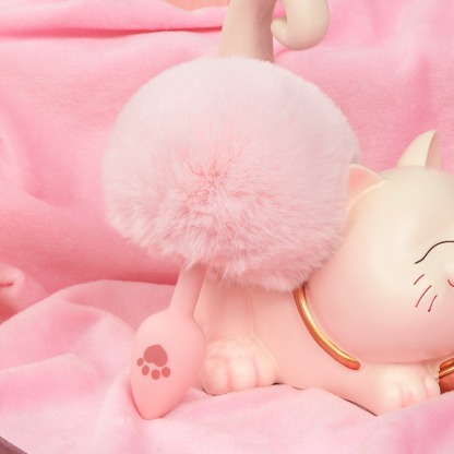 W0615 ปลั๊กทวาร หางปรับยาว-สั้นได้ วัสดุซิลิโคน+ผ้าขนสัตว์ ดีไซน์กระทัดรัดพกพาสะดวก|XQ