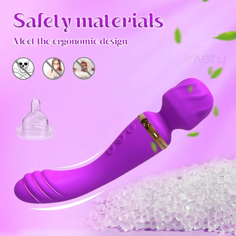 10 Frequencies Dual-Head AV Wand Vibrator 3 Colors Available