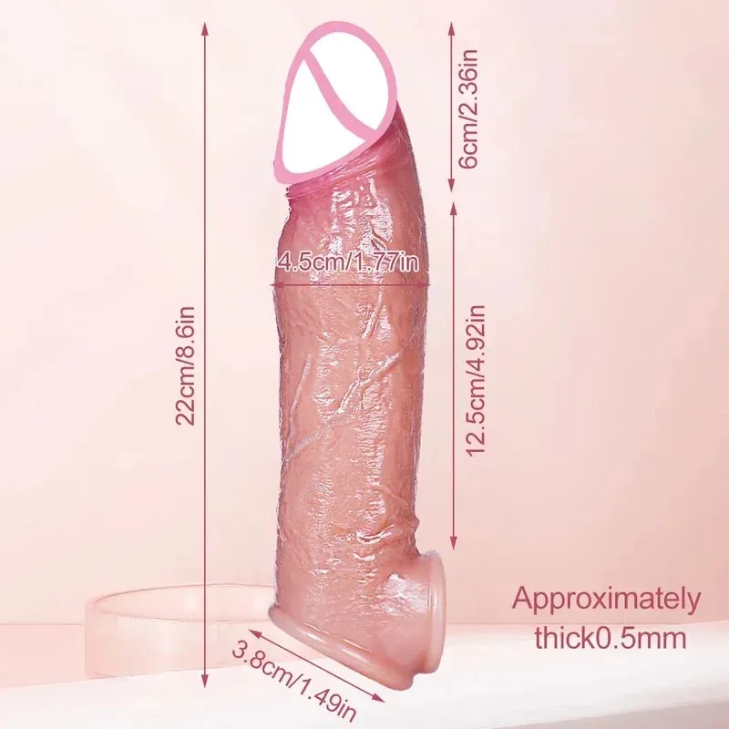 Liquid Silicone Integrated Cock Ring Bionic Penis Sleeve