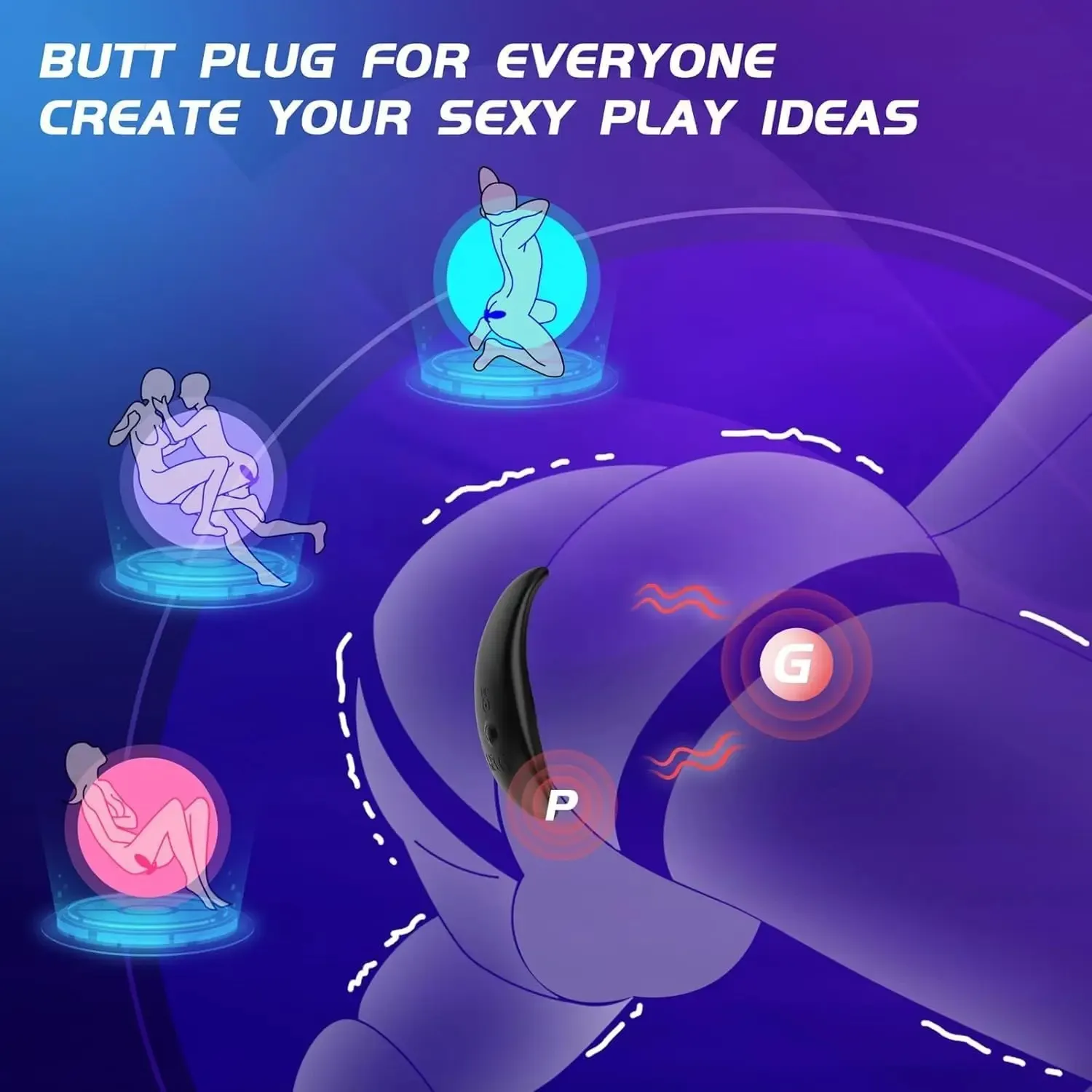 Wireless Remote Control Anal Plug 3-Level Pulse Shock