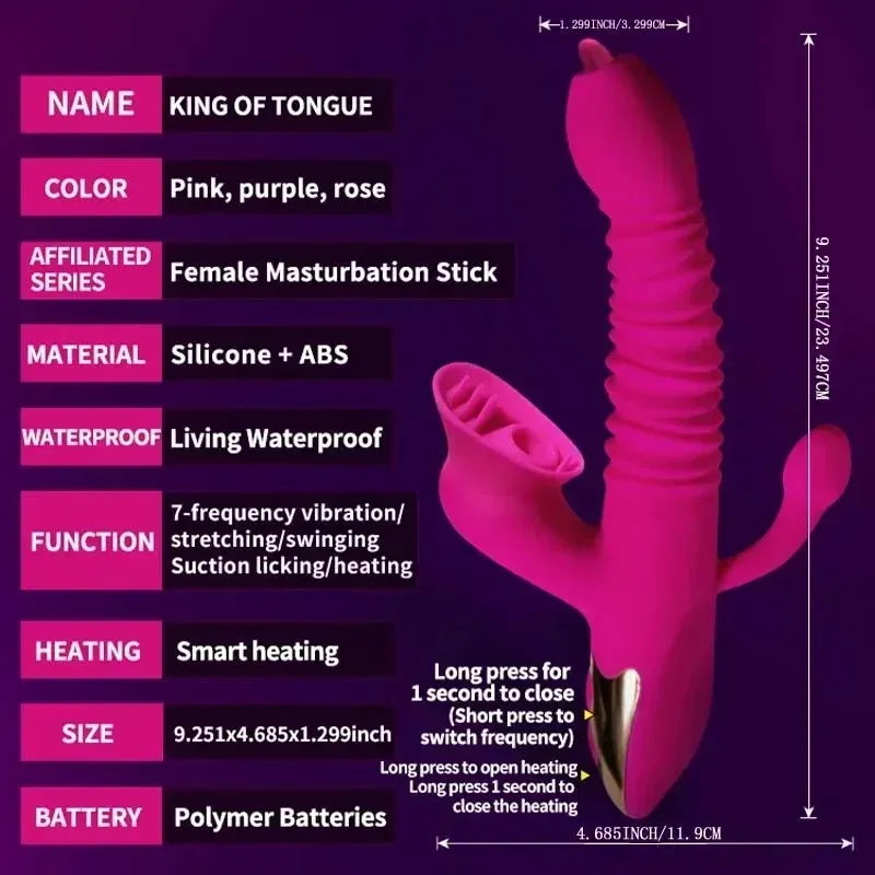 7 Frequencies & 7 Speeds Zonal Control Thrusting Stimulator