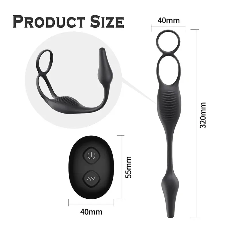 7-Level Dual Vibration Prostate Massager With Cock Ring