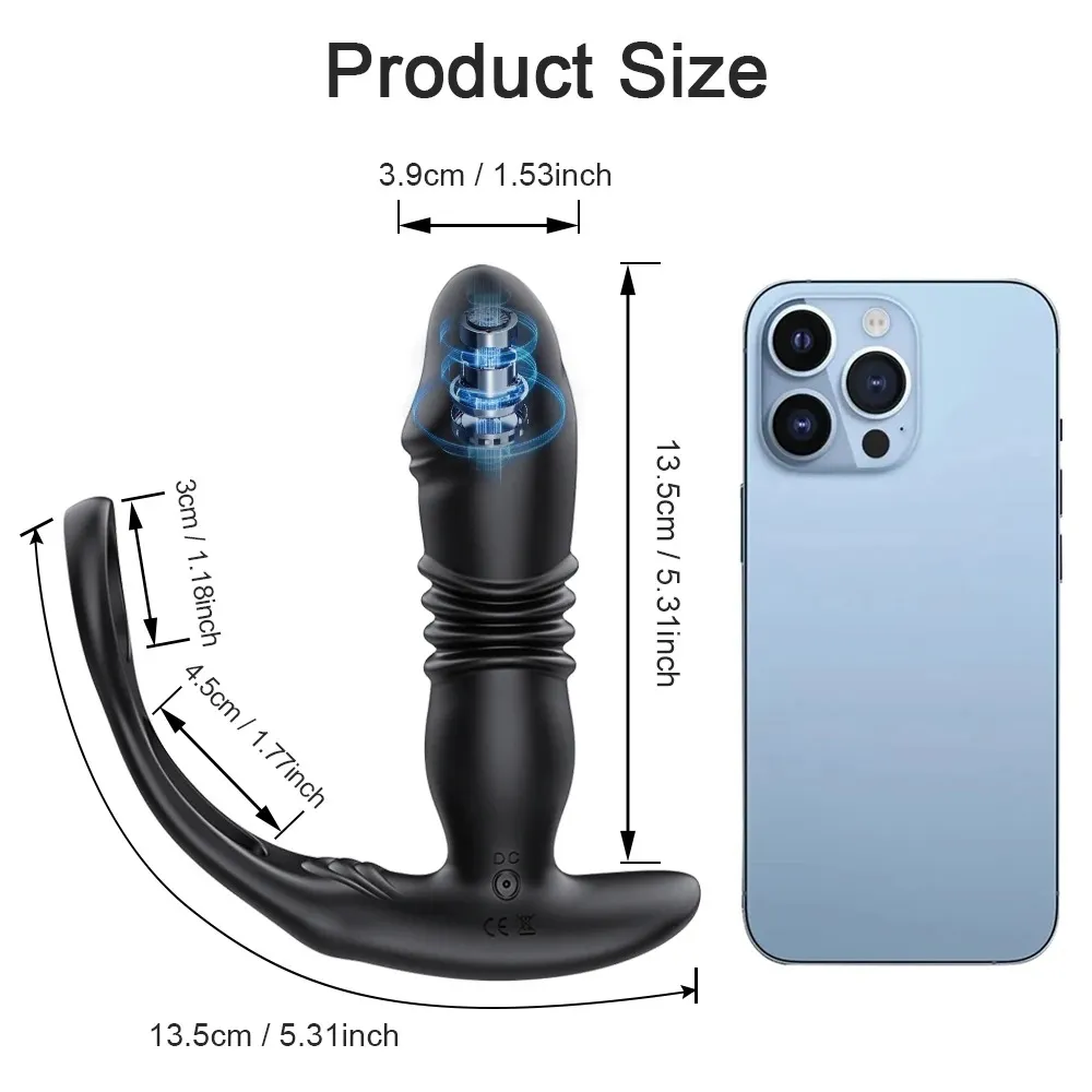 3In1 Vibration+Thrusting Prostate Massager With Cock Ring