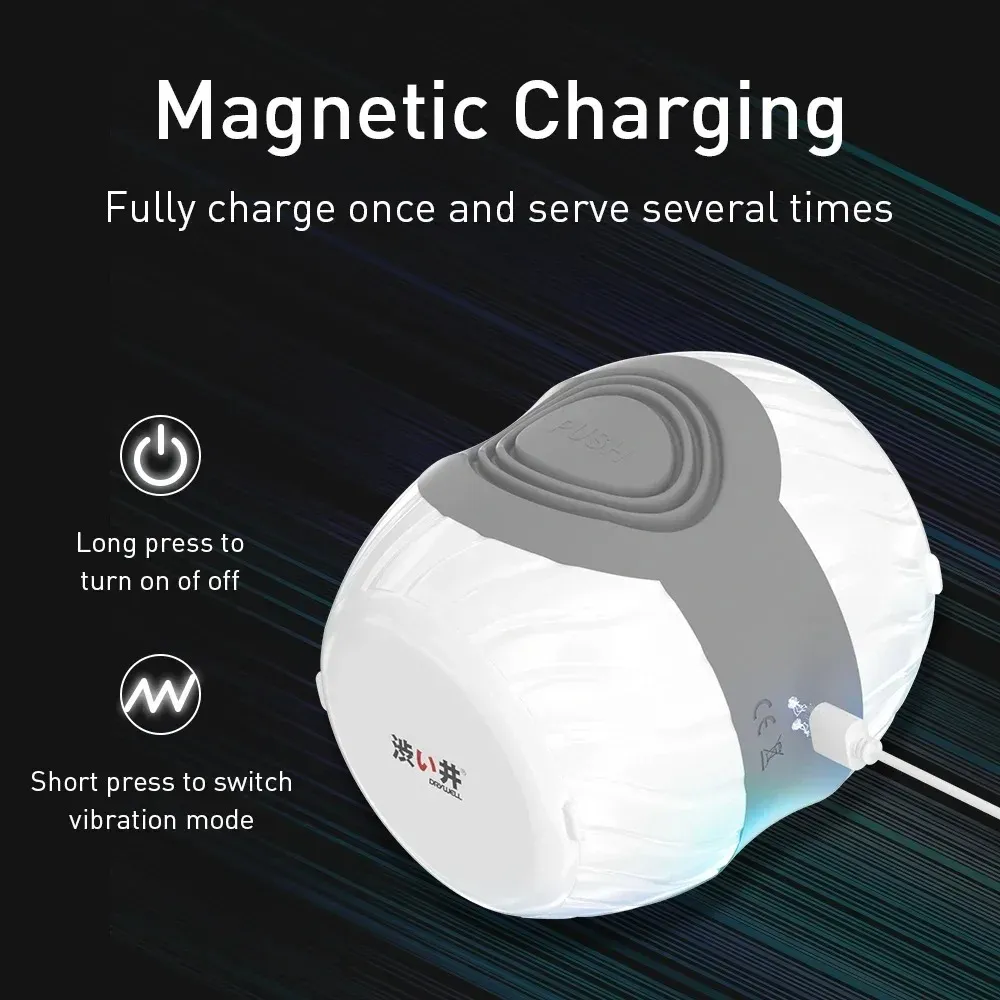 Barrel-Shaped Male Masturbator Dual Motors 10 Frequencies