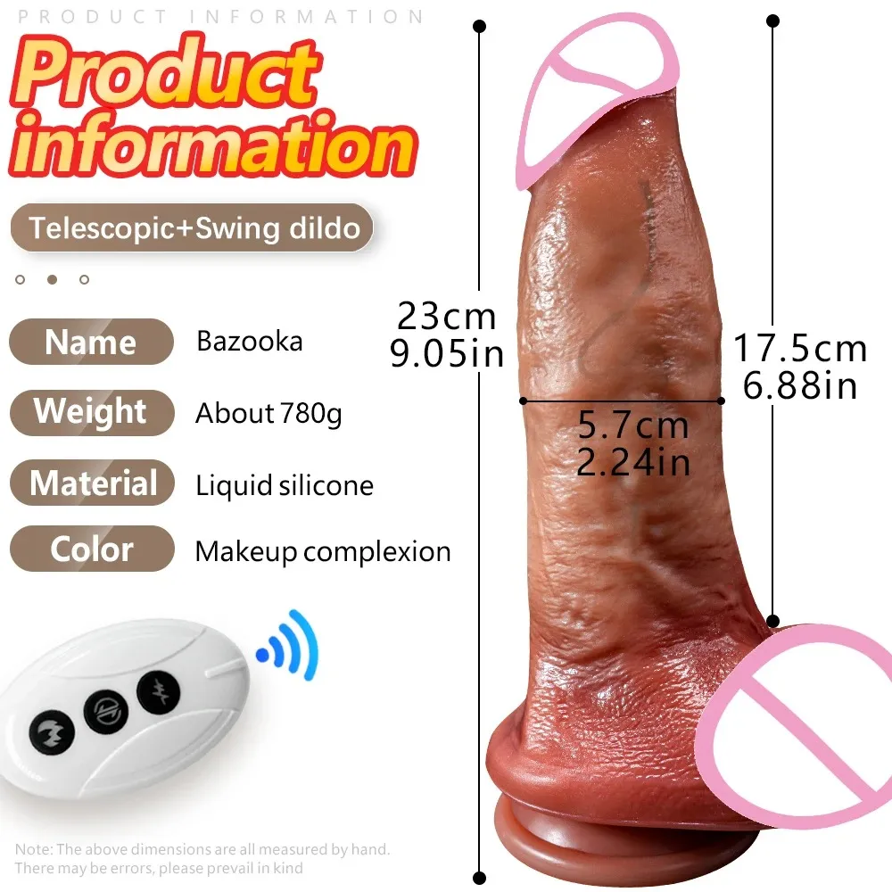9 Modes Remote Control Heating & Thrusting Thickened Dildo
