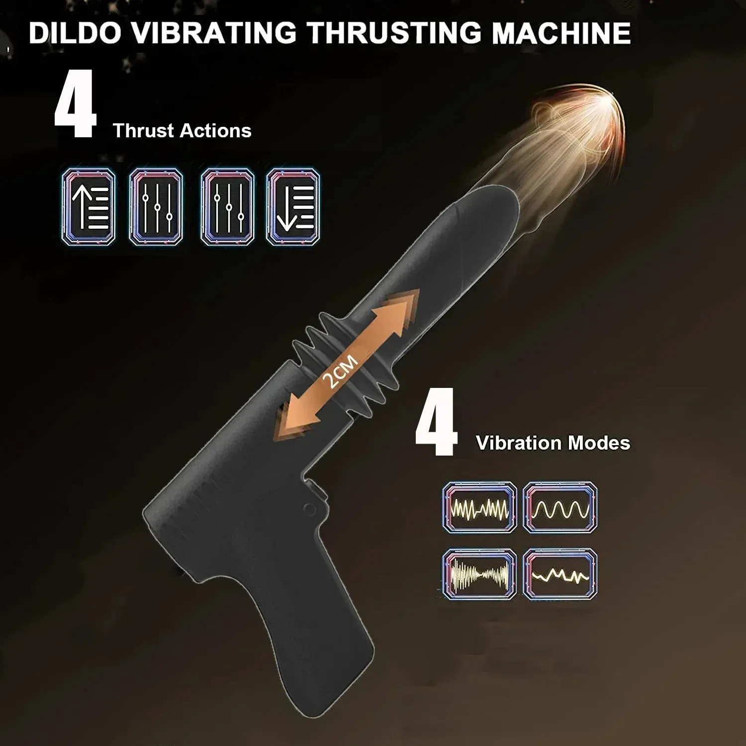 Gun-Shaped 4-Level Thrusting + Vibration Sex Machine