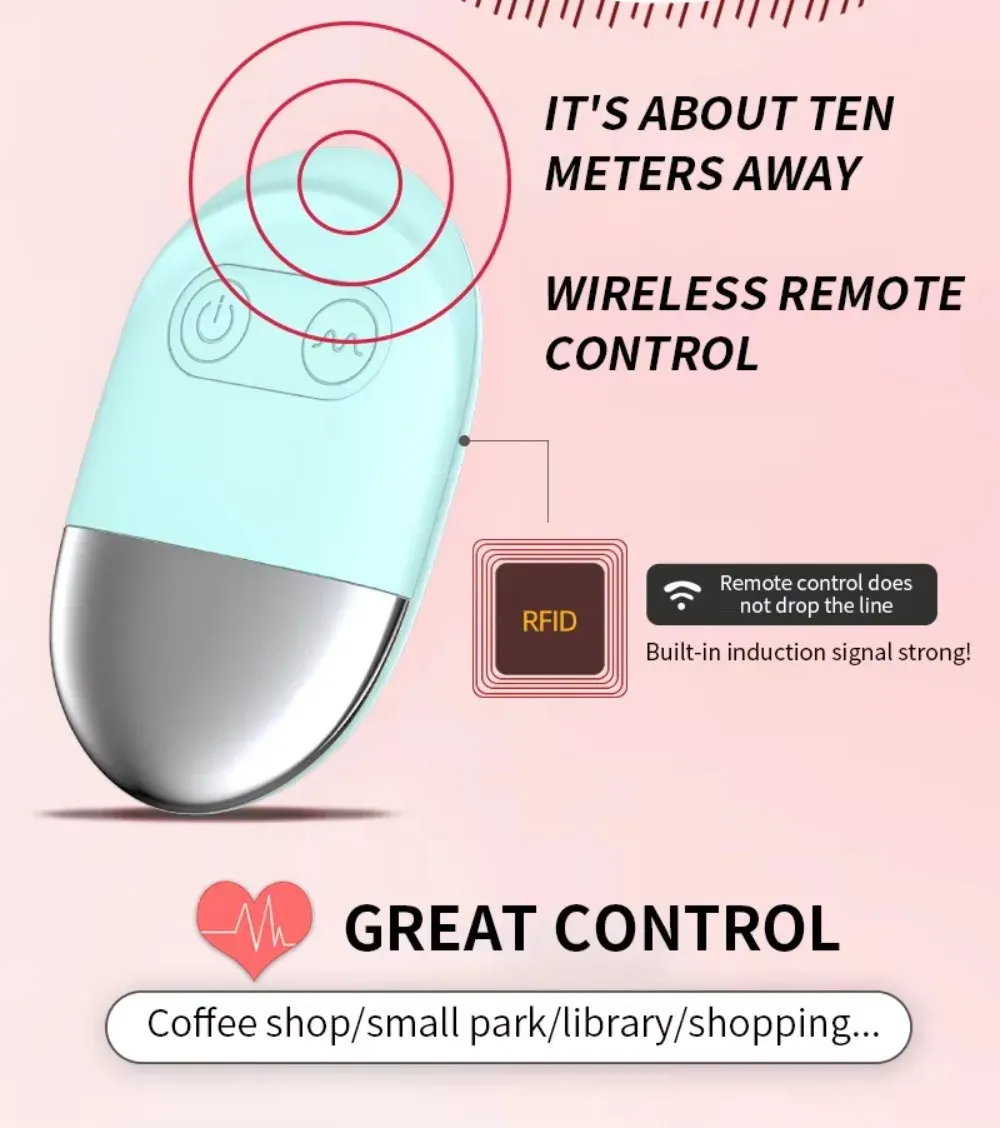 10 Frequencies Breathing Light Remote Control Vibrating Egg