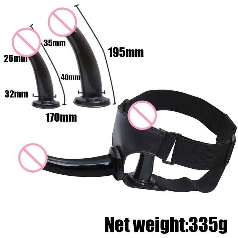 缺主图เซ็กส์ทอยสวมใส่ เลสเบี้ยน วัสดุซิลิโคน ปรับความตึงได้ ออกแบบสองหัว