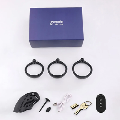 W6306未定价ล็อคท่อปัสสาวะ การช็อตด้วยไมโครเคอร์เรนท์ 9 ความถี่ ควบคุมระยะไกล วงแหวน 3 ใบ