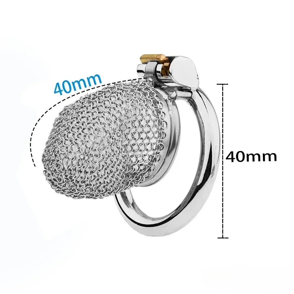 FRRK Stainless Steel Hollow Mesh Chastity Cage Short Version