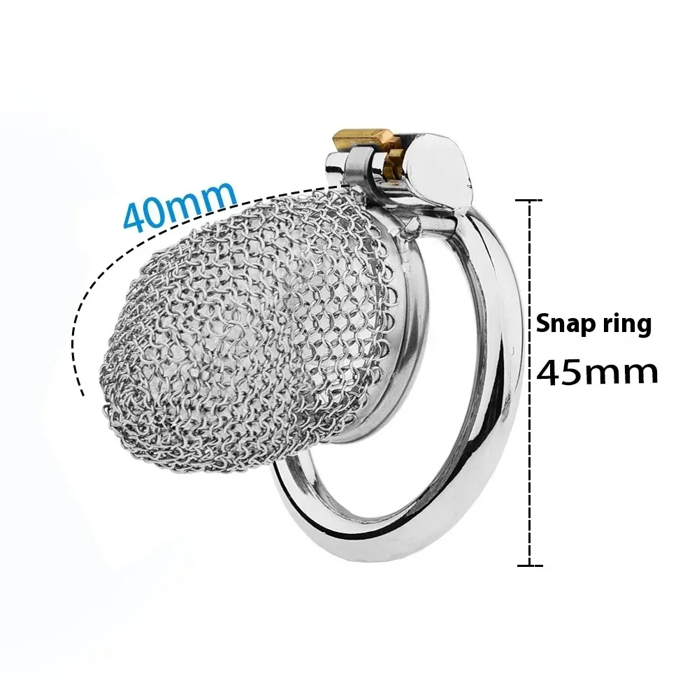 FRRK Stainless Steel Hollow Mesh Chastity Cage Short Version