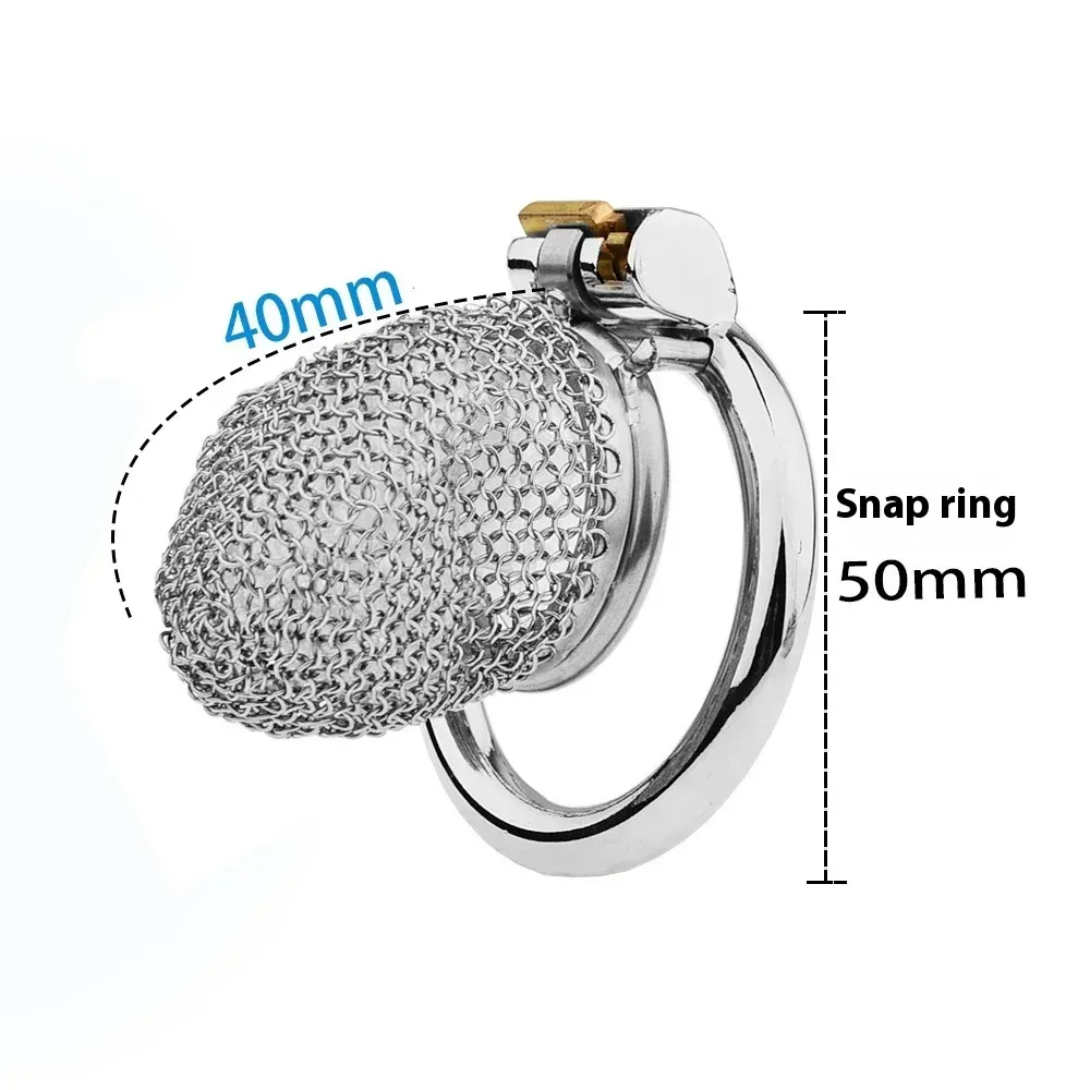 FRRK Stainless Steel Hollow Mesh Chastity Cage Short Version