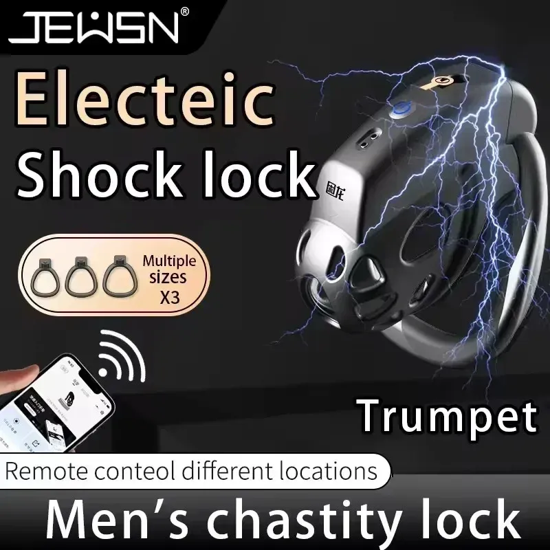 10 Modes Micro-Current Pulse Shock Chastity Cage 2 Sizes