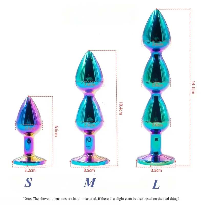 Metal Water-Drop Shaped Beaded Butt Plug 3 Sizes Available