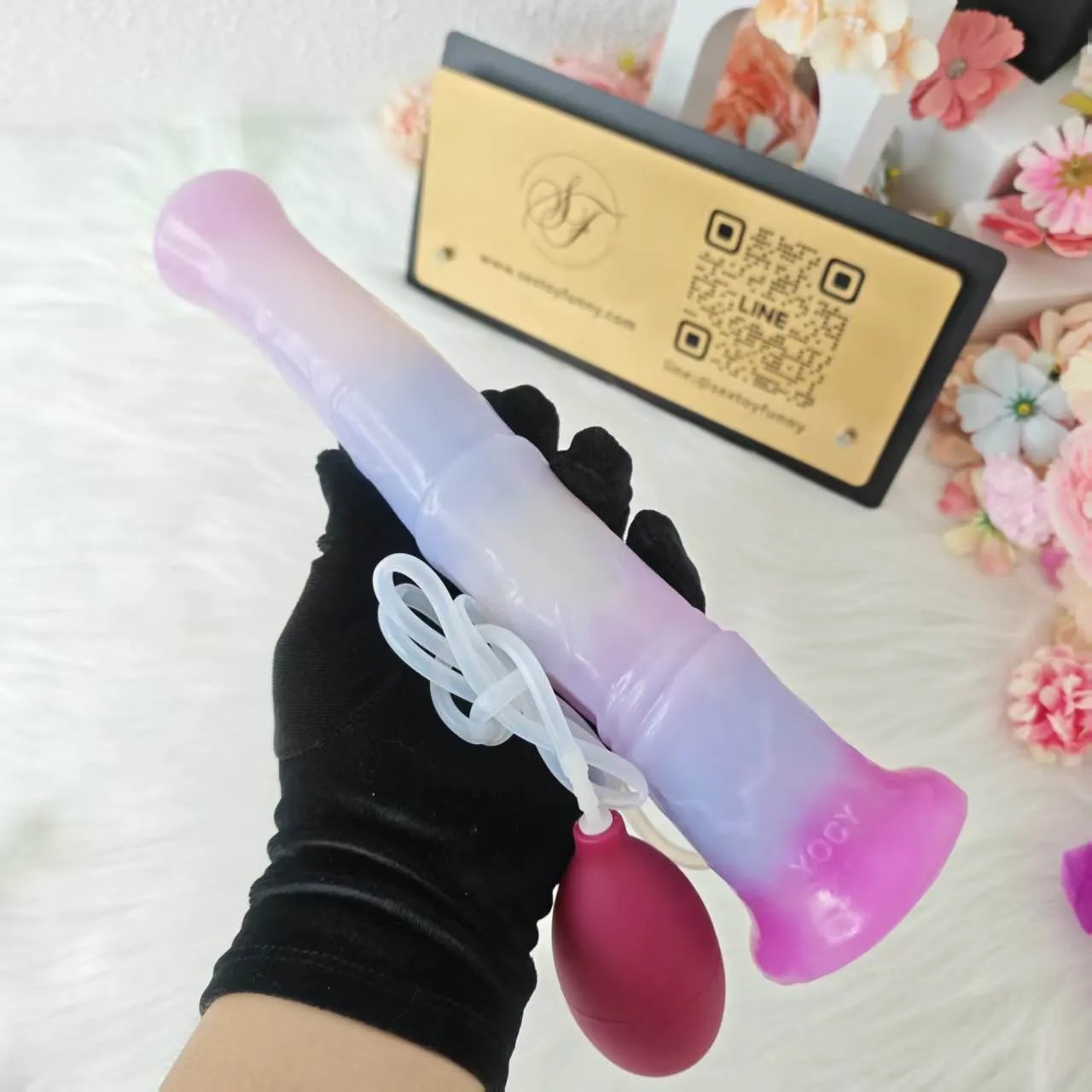 YOCY Ejaculatable Fantasy Transparent Gradient Horse Dildo