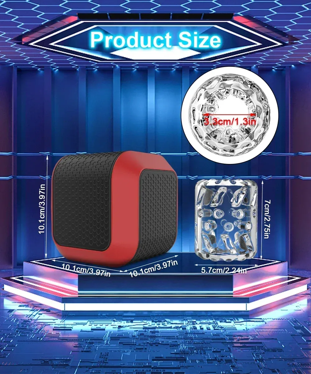 7 Thrusting + 7 Rotation Male Masturbator Speaker Shape