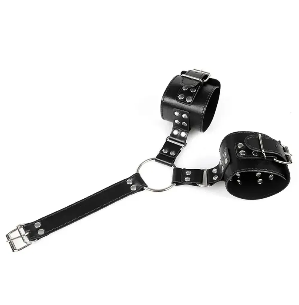 ชุดSMซาดิสอุปกรณ์ อุปกรณ์ BDSM วัสดุ PU กุญแจมือ ปลอกคอ โซ่