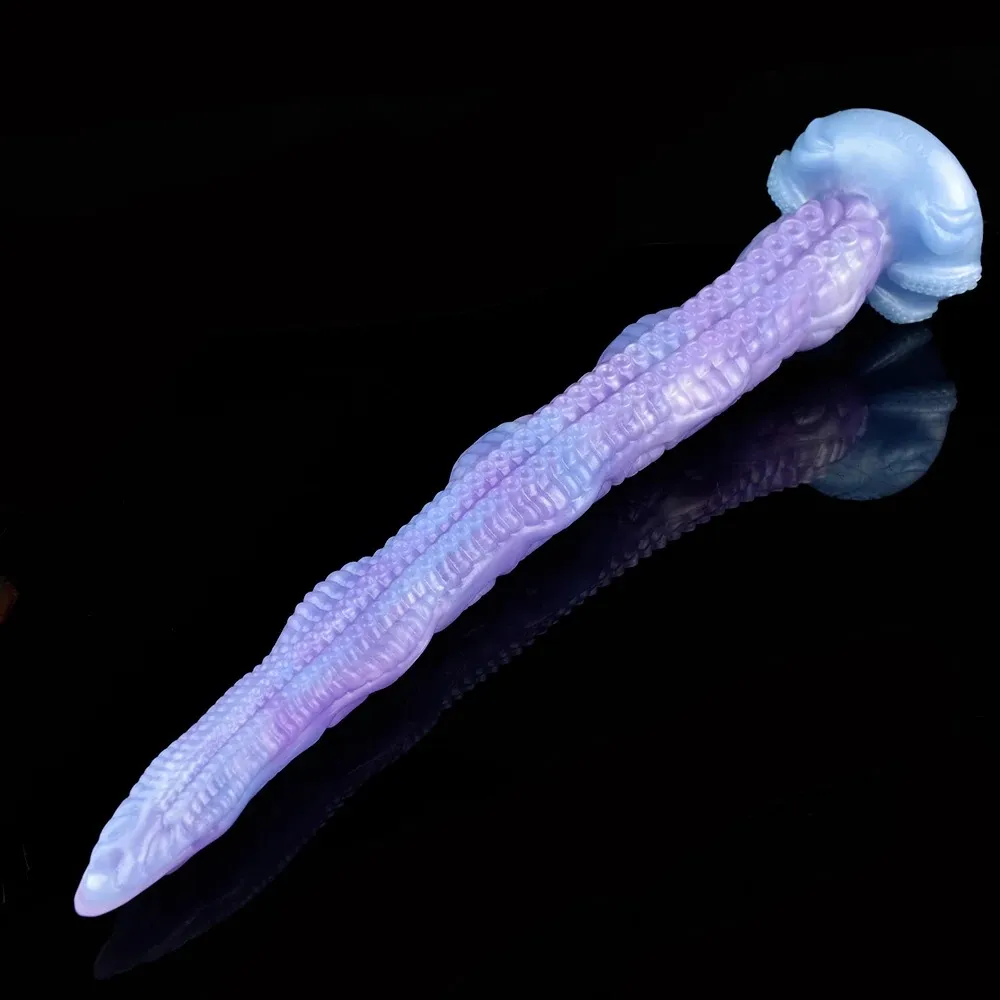 Liquid Silicone Light Blue Octopus Tentacle Fantasy Dildo