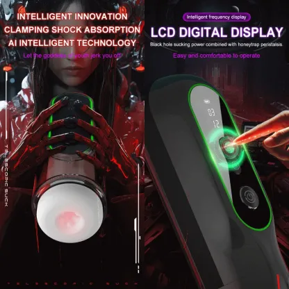 Suction+Vibrating+Thrusting Male Masturbator Display Screen