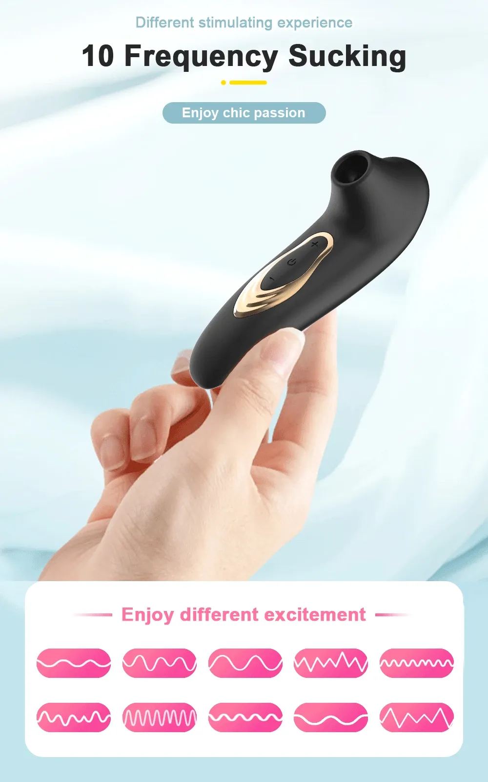 เครื่องสั่นหัวนม เครื่องนวดเอวี ระบบดูด 10 ความถี่กำลังสูง