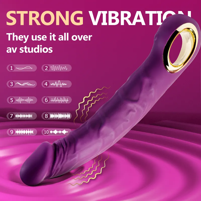 Finger Grip Handle Spot Stimulation Realistic Penis Vibrator