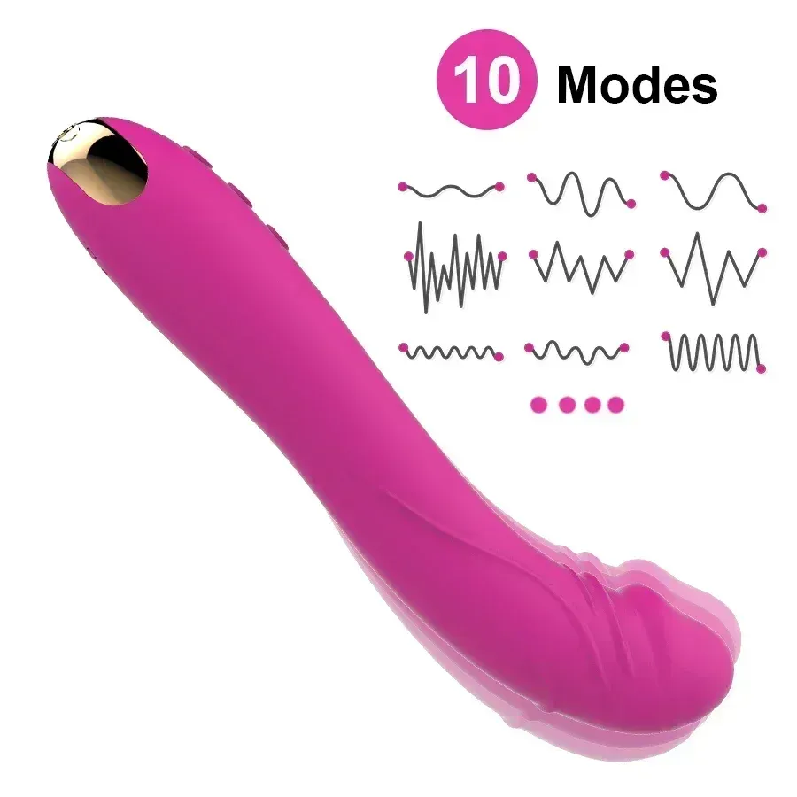 10 Frequencies One-Button Burst Realistic Penis Vibrator