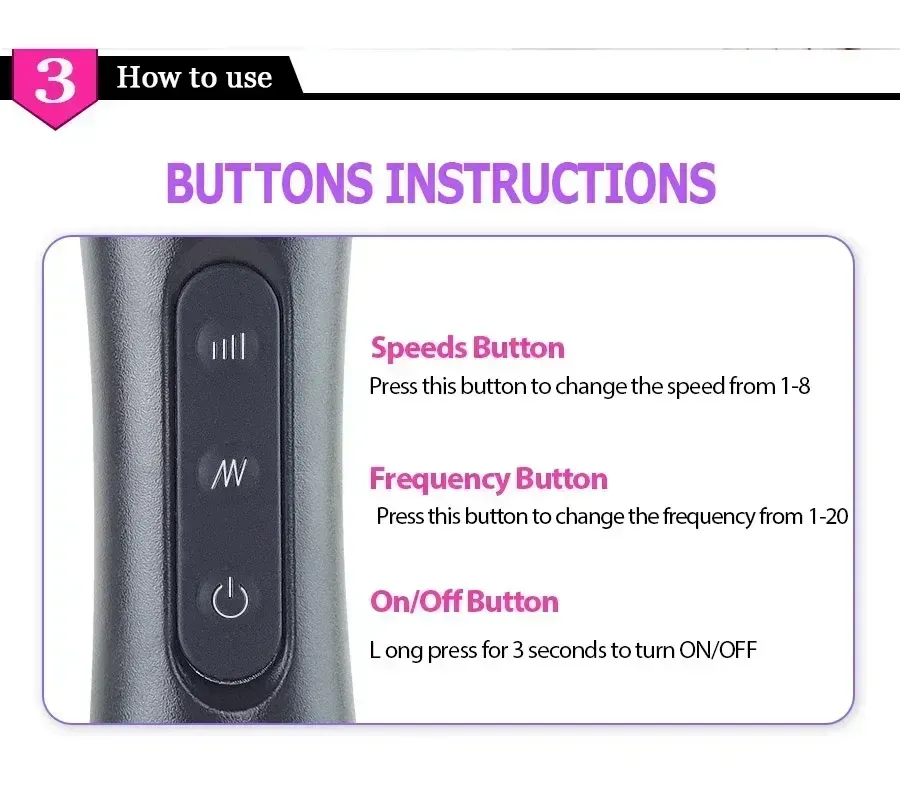 Extra-Large 8 Speeds 20 Modes USB Charging AV Wand Vibrator
