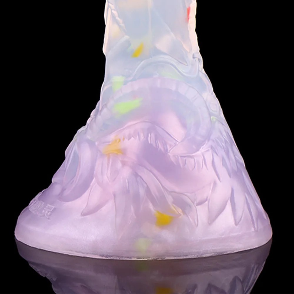 ออกแบบเขาสัตว์แบบแฟนตาซี ลวดลายเฉพาะตัว สีเมทัลลิคเชนจ์ วัสดุซิลิโคนเกรดพรีเมียม แผ่นดูดแรงสูง-sextoyfunny