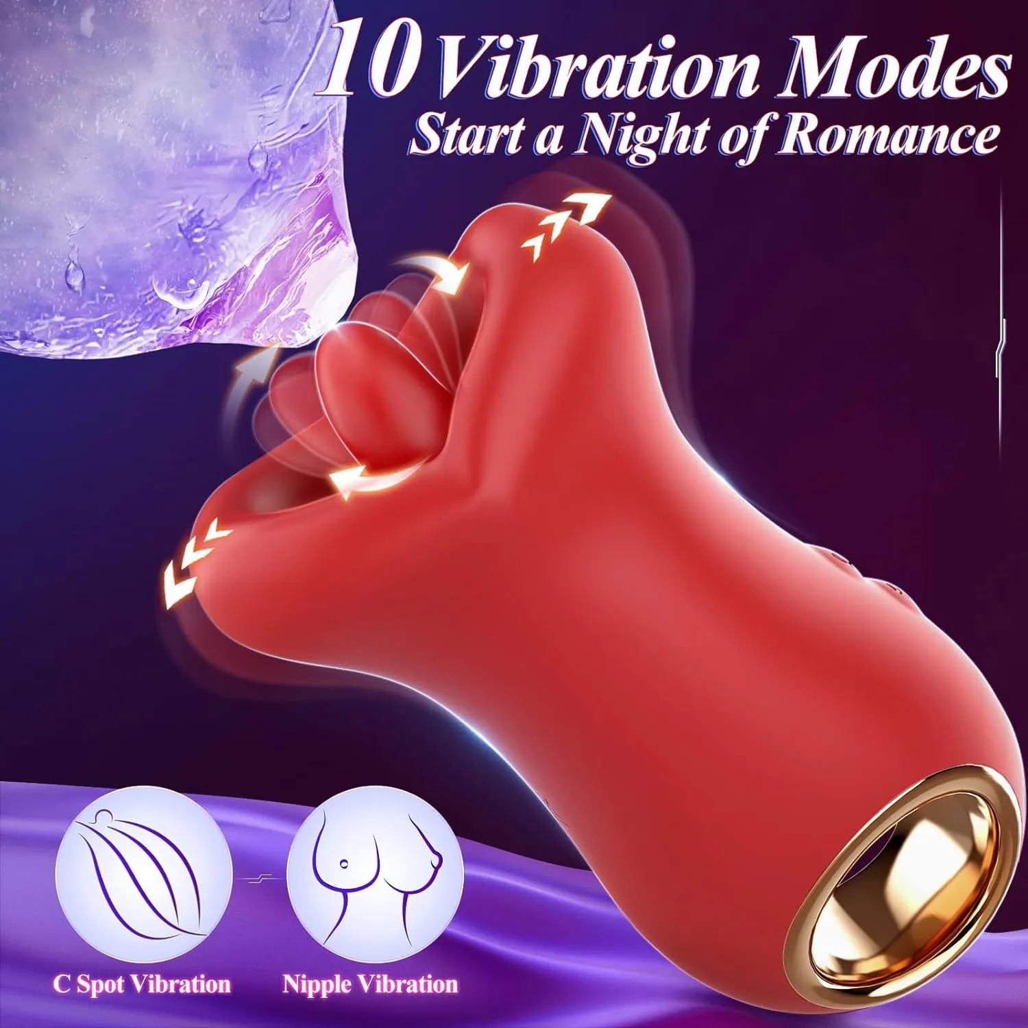 Vibration + Rotation + Tapping Licking Vibrator & Breast Toy