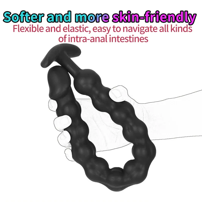 Multi-Section Beaded Silicone Anchor Butt Plug 3 Sizes