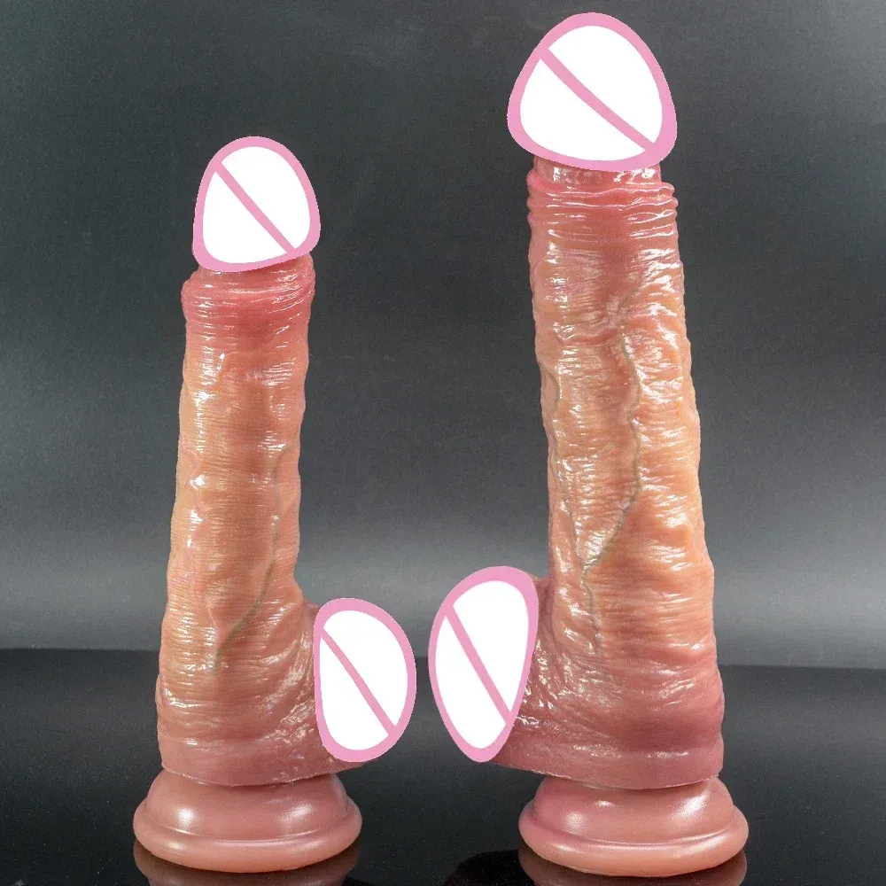 Double-Layer Liquid Silicone Stretchable Realistic Dildo