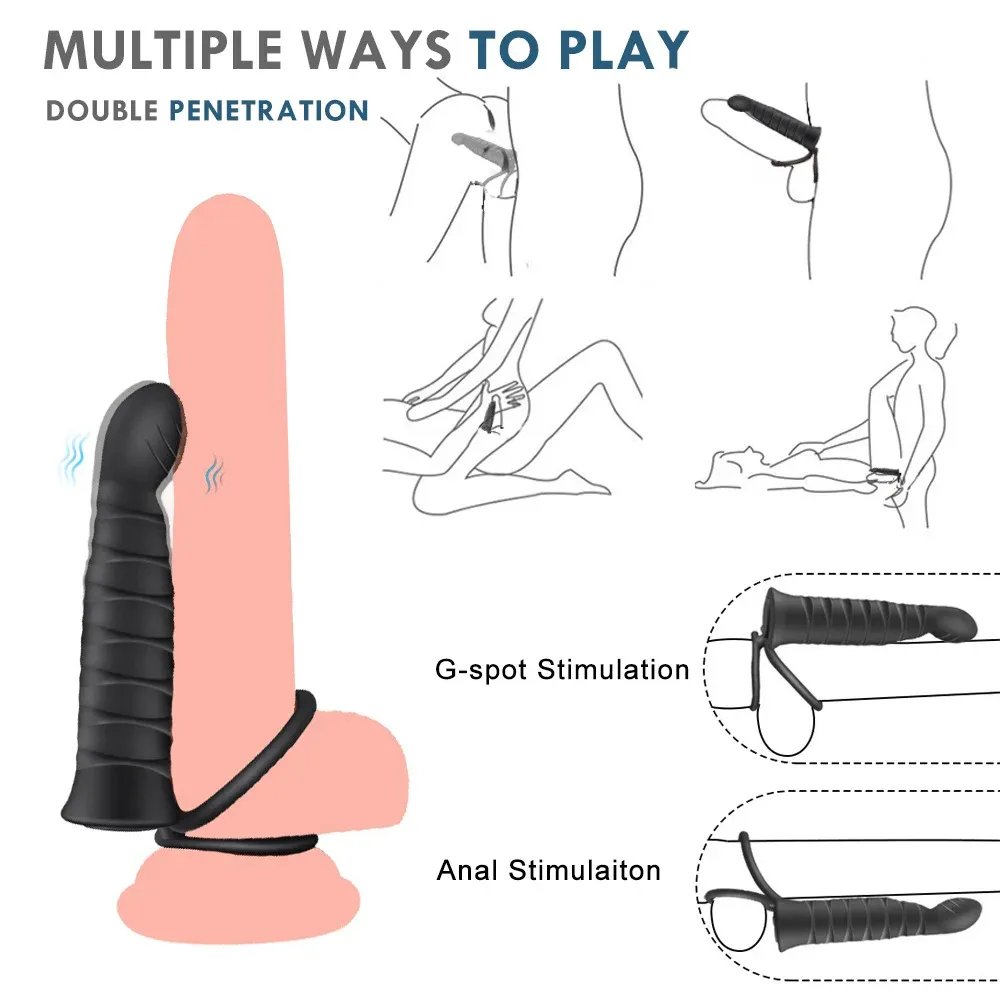 10 Modes Wearable Vibrating Cock Ring Multi-Point Touch