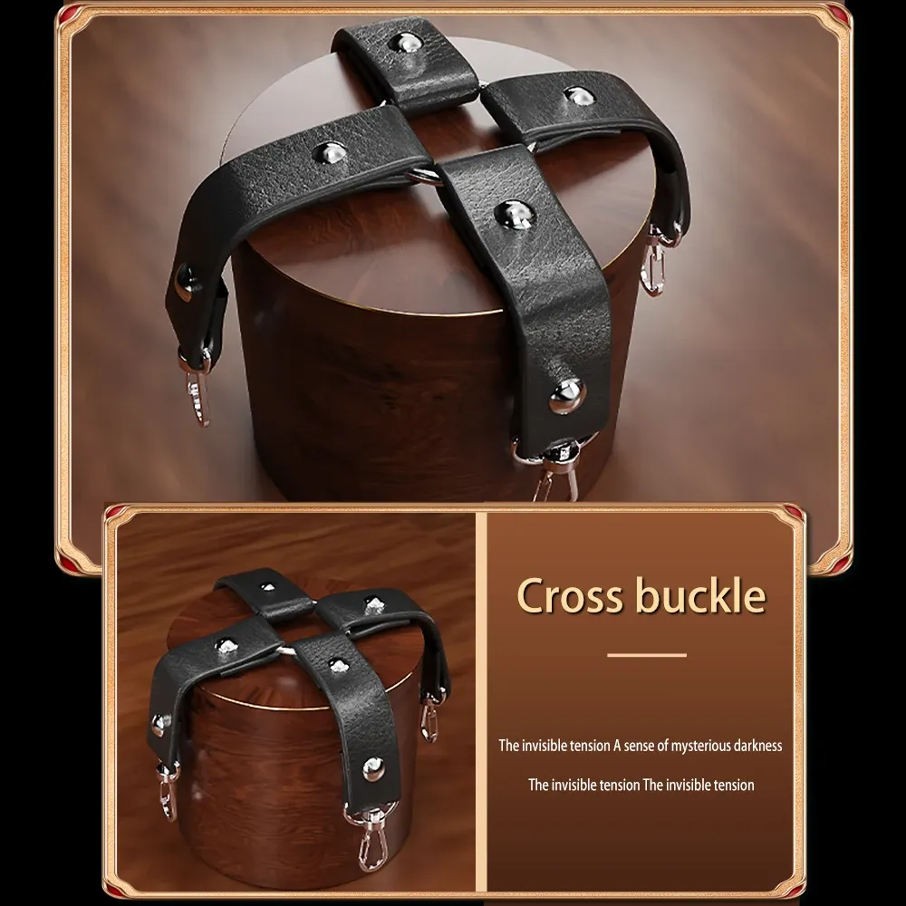 ชุดเซท BDSM ชุดSM 6 ชิ้น สำหรับการผูกมัดและการฝึกสอน วัสดุPU กุญแจมือ ปลอกคอ นายทาส