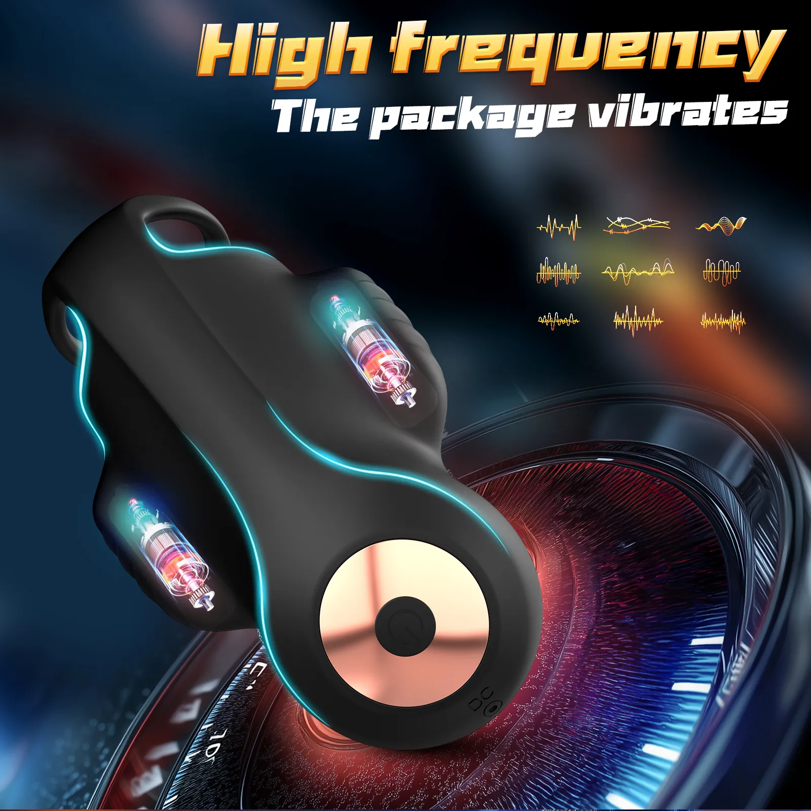 9 Vibrating Male Masturbator & Glans Trainer With Cock Ring