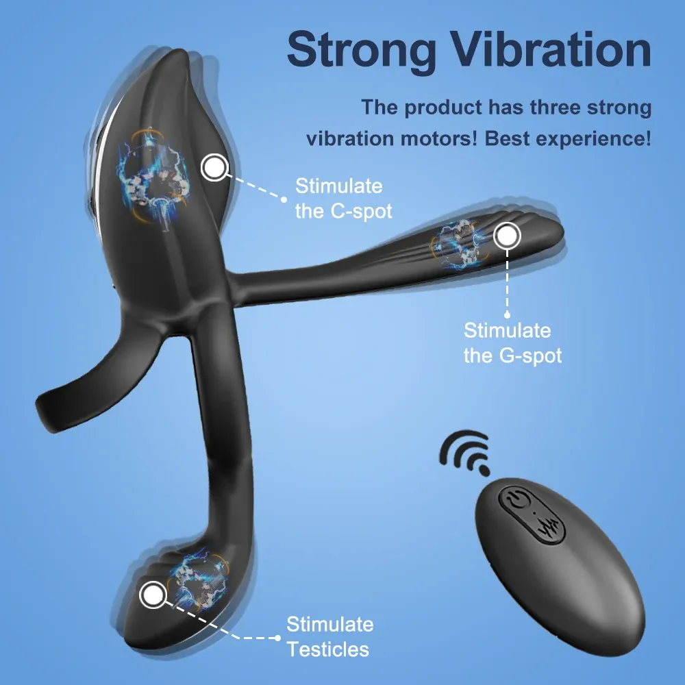 Couple 3-In-1 Vibrating Cock Ring With Clitoris Stimulator