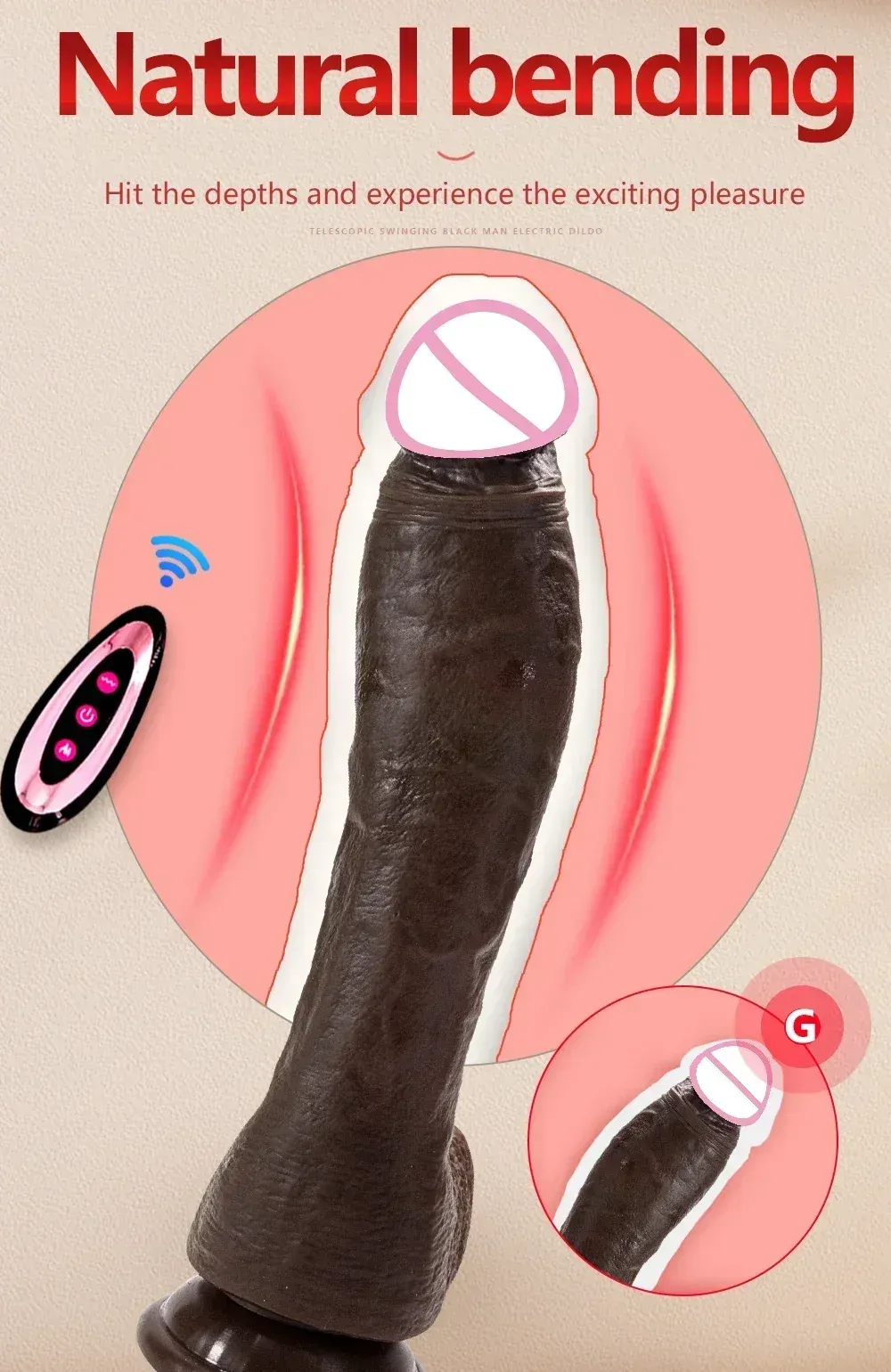 Extra-Long Heated 9 Frequencies Thrusting Realistic Dildo