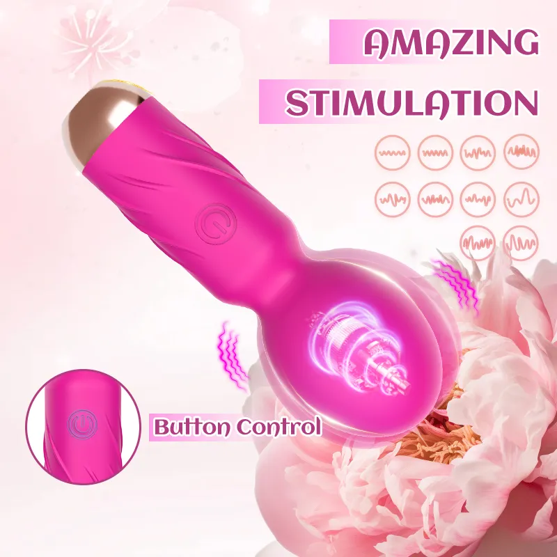 10 Frequencies Electroplated Finish Mini AV Wand Vibrator