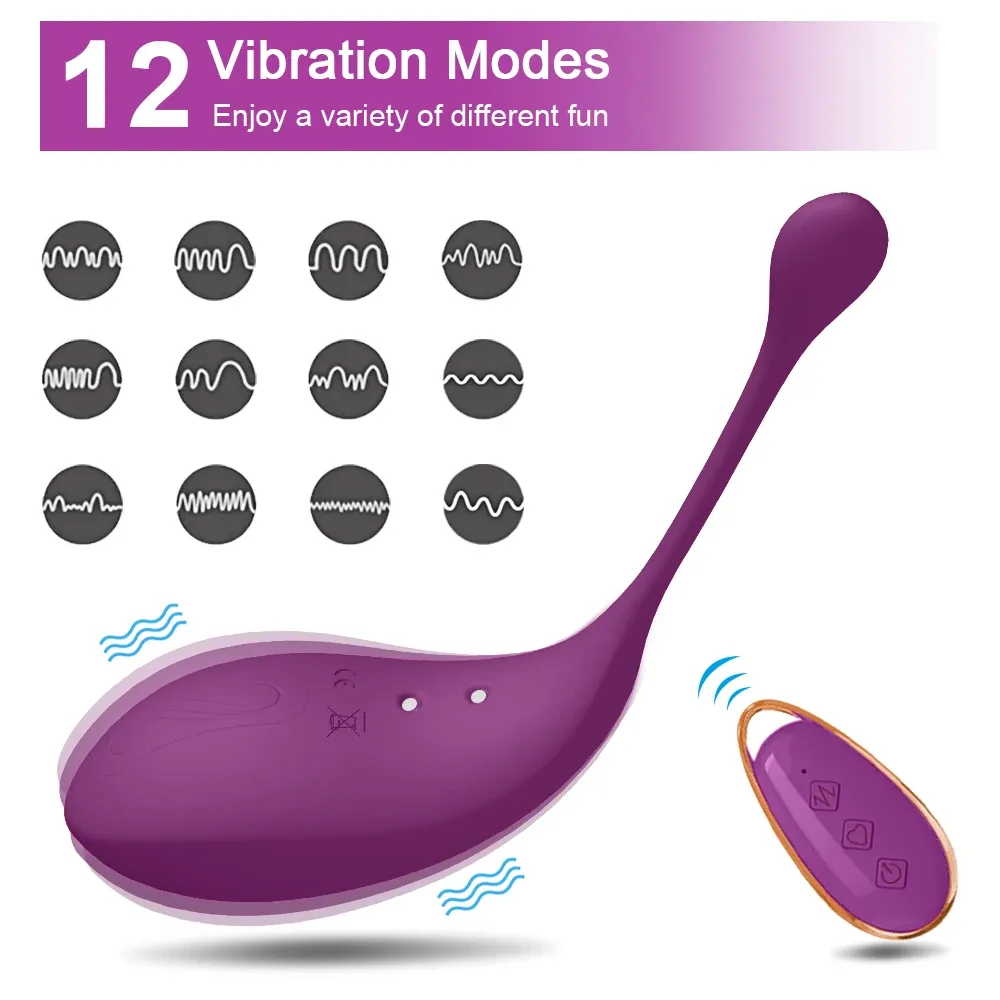 12 Frequencies Wireless Remote Control Tail Egg Vibrator