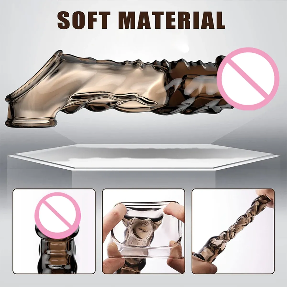 High-Frequency Vibrating Penis Sleeve Integrated Cock Ring