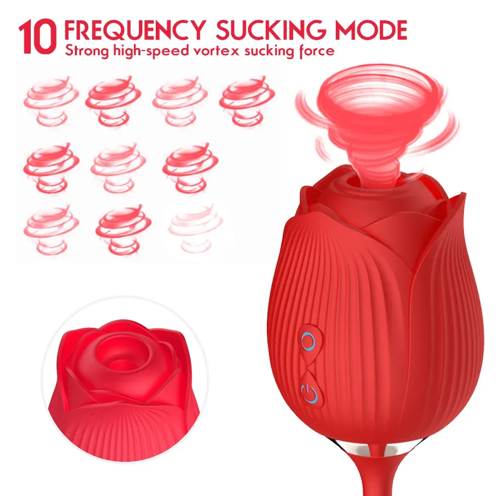 Rose Shaped Heating Suction Dual G-Spot & Clitoral Vibrator