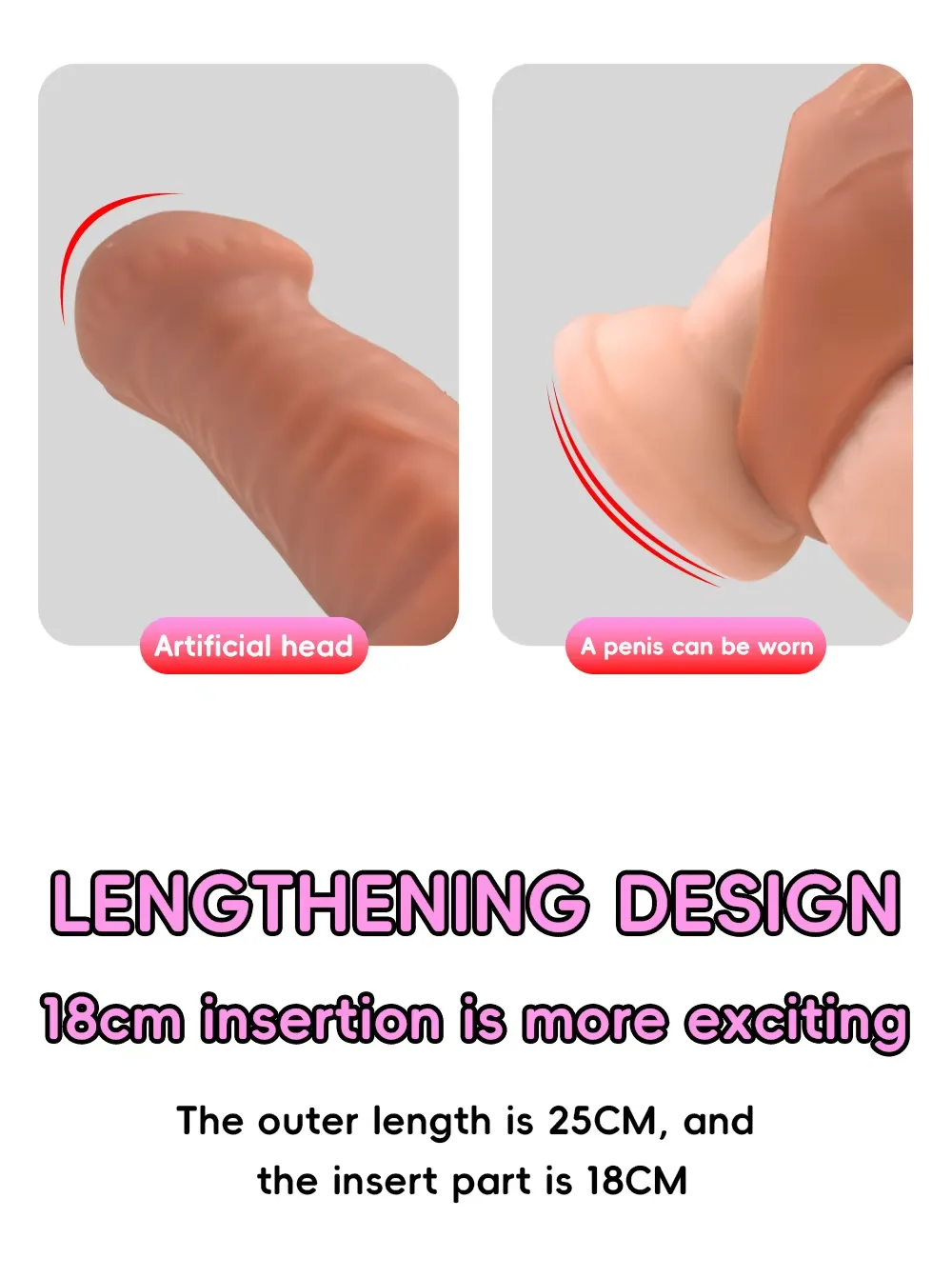 Extra-Long Penis Extender Black And Flesh Color Available