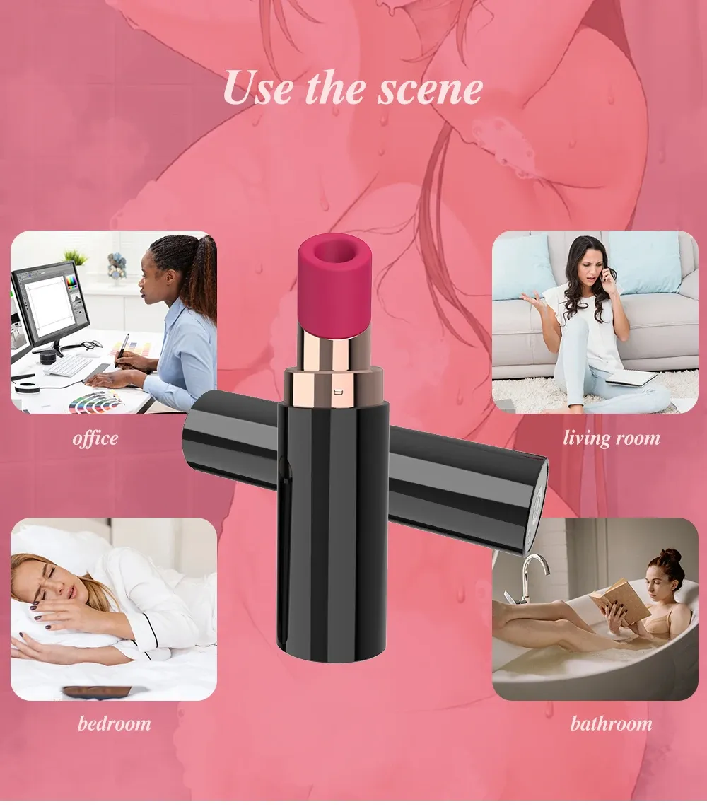6 Modes Lipstick Shaped Clitoral Vibrator & Breast Toy