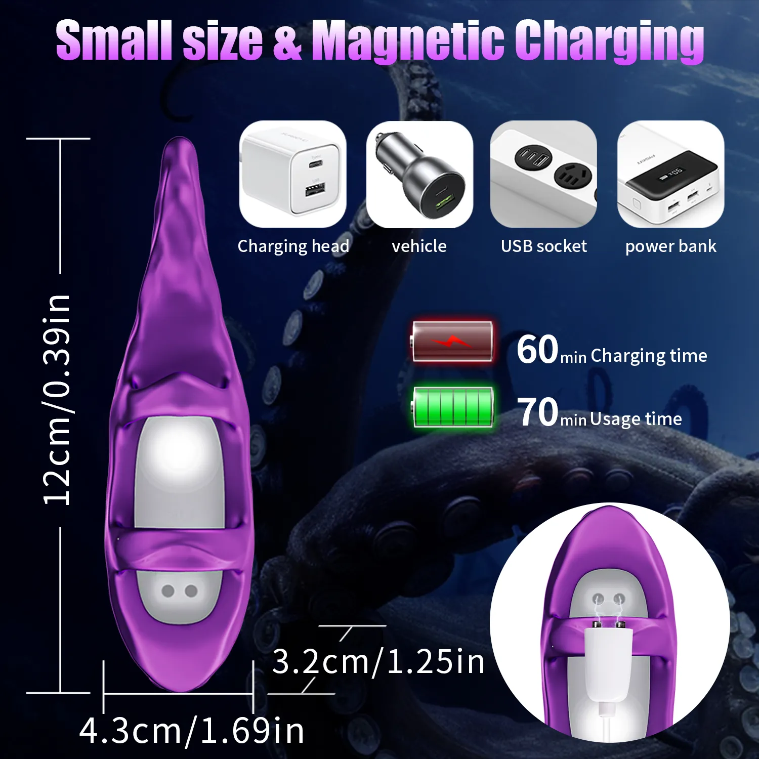 10 Modes Octopus Shaped Finger-Wearable Vibrating Egg