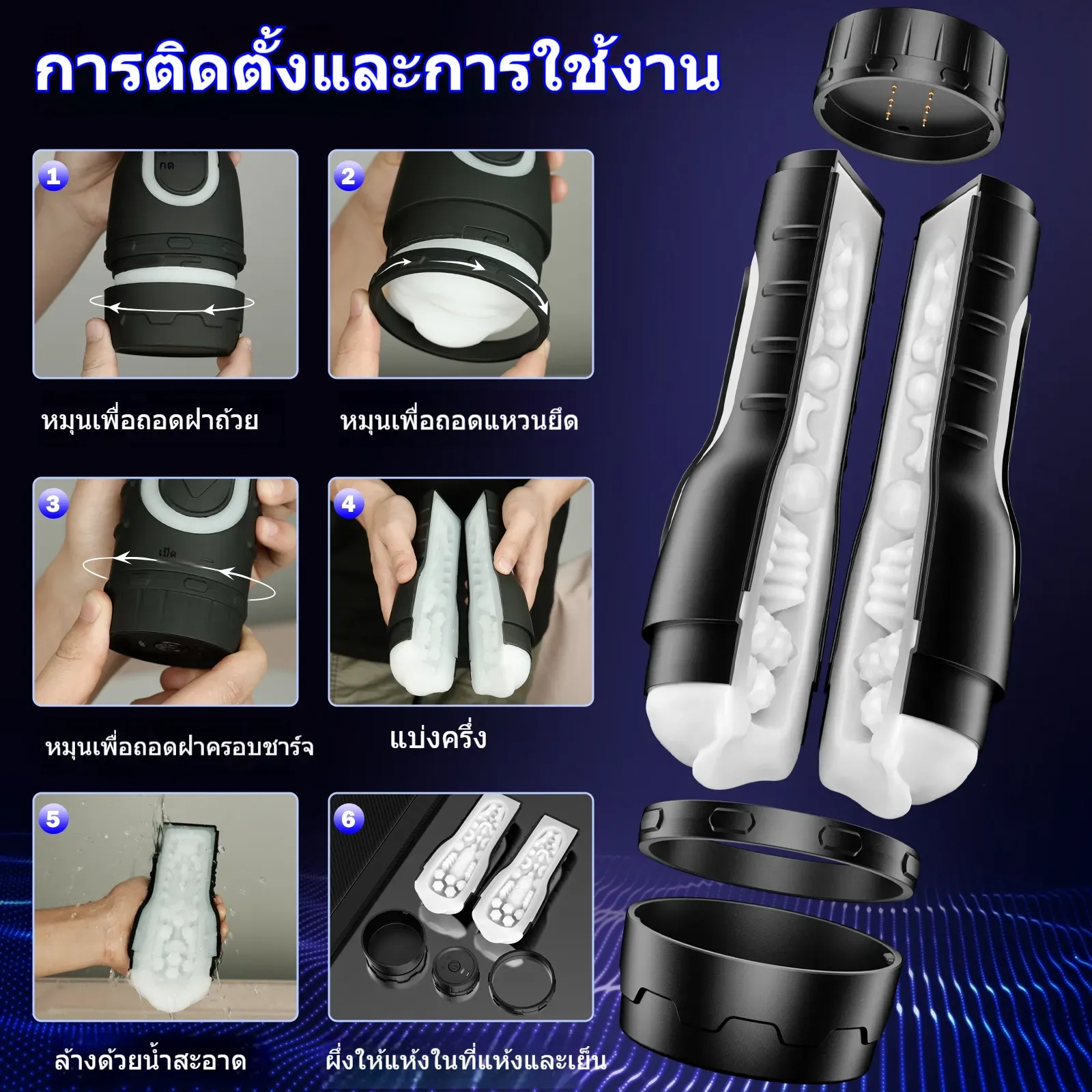 จิ๋มกระป๋องออโต้ จิ๋มออโต้ มอเตอร์คู่ การสั่นแรง 6 ระดับ