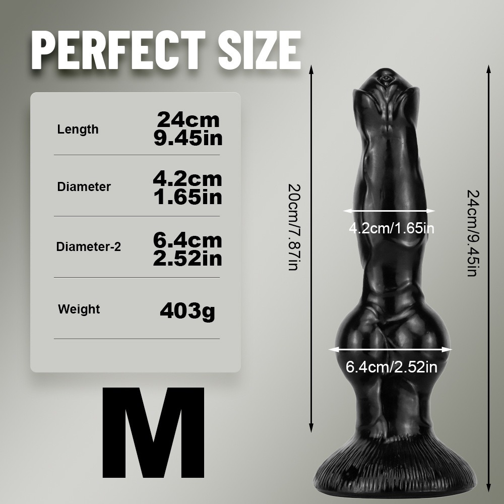 W4308未定价เลียนแบบอวัยวะสุนัข สีดำทั้งชิ้น แผ่นดูดแรงสูง วัสดุ PVC ทางการแพทย์ มี 3 รุ่นให้เลือก