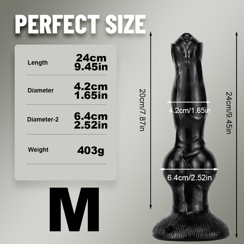 W4308未定价เลียนแบบอวัยวะสุนัข สีดำทั้งชิ้น แผ่นดูดแรงสูง วัสดุ PVC ทางการแพทย์ มี 3 รุ่นให้เลือก