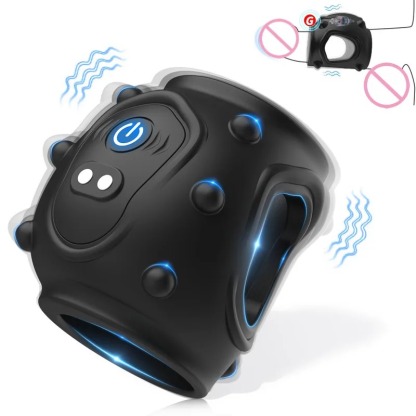 W4024ห่วงล็อกสเปิร์ม ระบบสั่นสะเทือน 10 ความถี่ ออกแบบจุดนูนภายนอก ซิลิโคนปลอดภัยต่อผิวหนัง