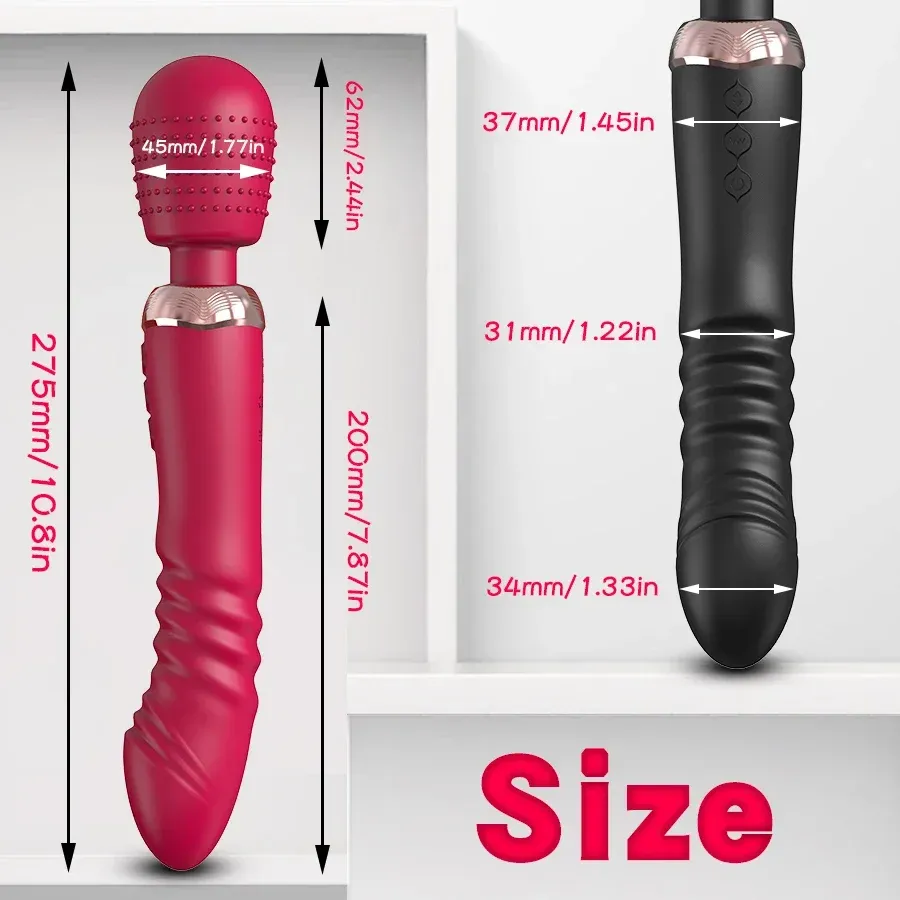 10 Vibrating & 5 Thrusting Dual Wand Dildo Vibrators