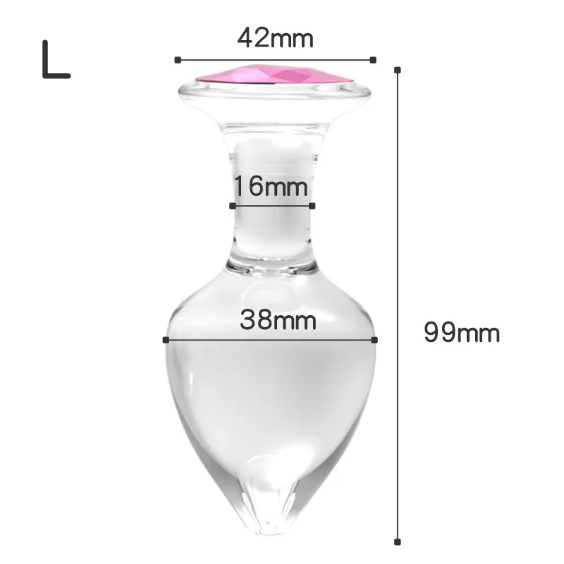 Ice And Fire Drop-Shaped Glass Butt Plug 3 Sizes Available